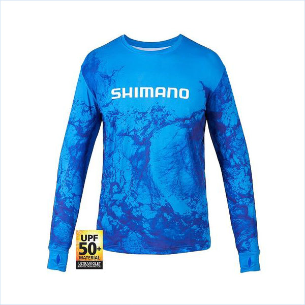Shimano Tech Tee L/S Water Camo S